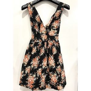 Summer Black Floral Print Dress